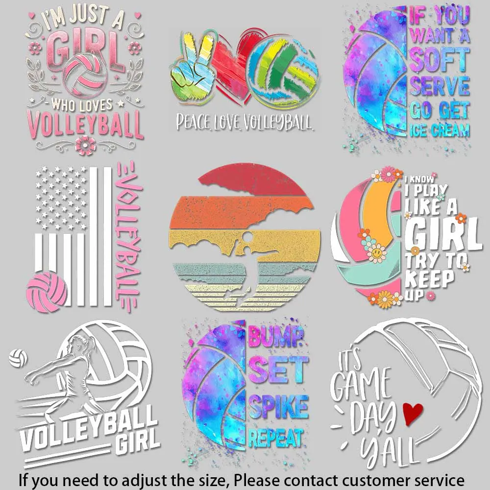 Volleyball Heat Transfer Decals - DIY Sporty Iron-On Patches for T-Shirts Bags Quick - drying Heat Transfer Durable Stcker
