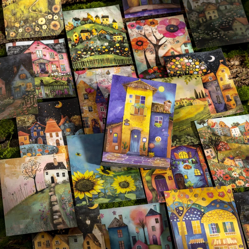 

6 упаковок/лот, серия акварельных холстов, милая милая декоративная наклейка в стиле ретро