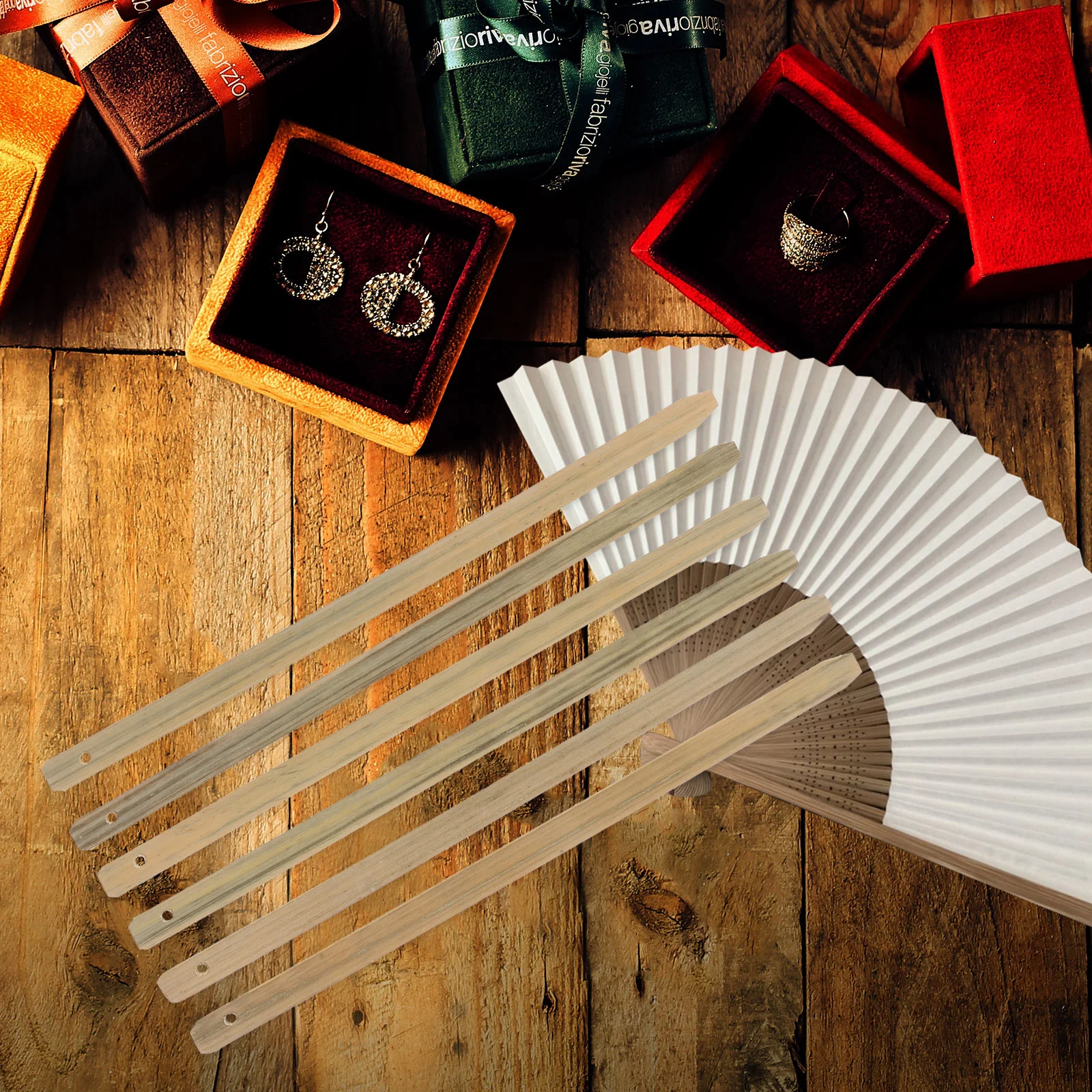 8Pcs Bamboo Fan Handles Comfortable Smooth Polished for DIY Fan Craft Chinese Style Handmade Accessories Craft Sticks