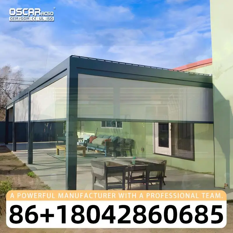 Modern Design Bioclimatic Waterproof Solution Outdoor Electric Pergola Awning Cover Aluminium Louvre Roof for Gardens Patios Bal