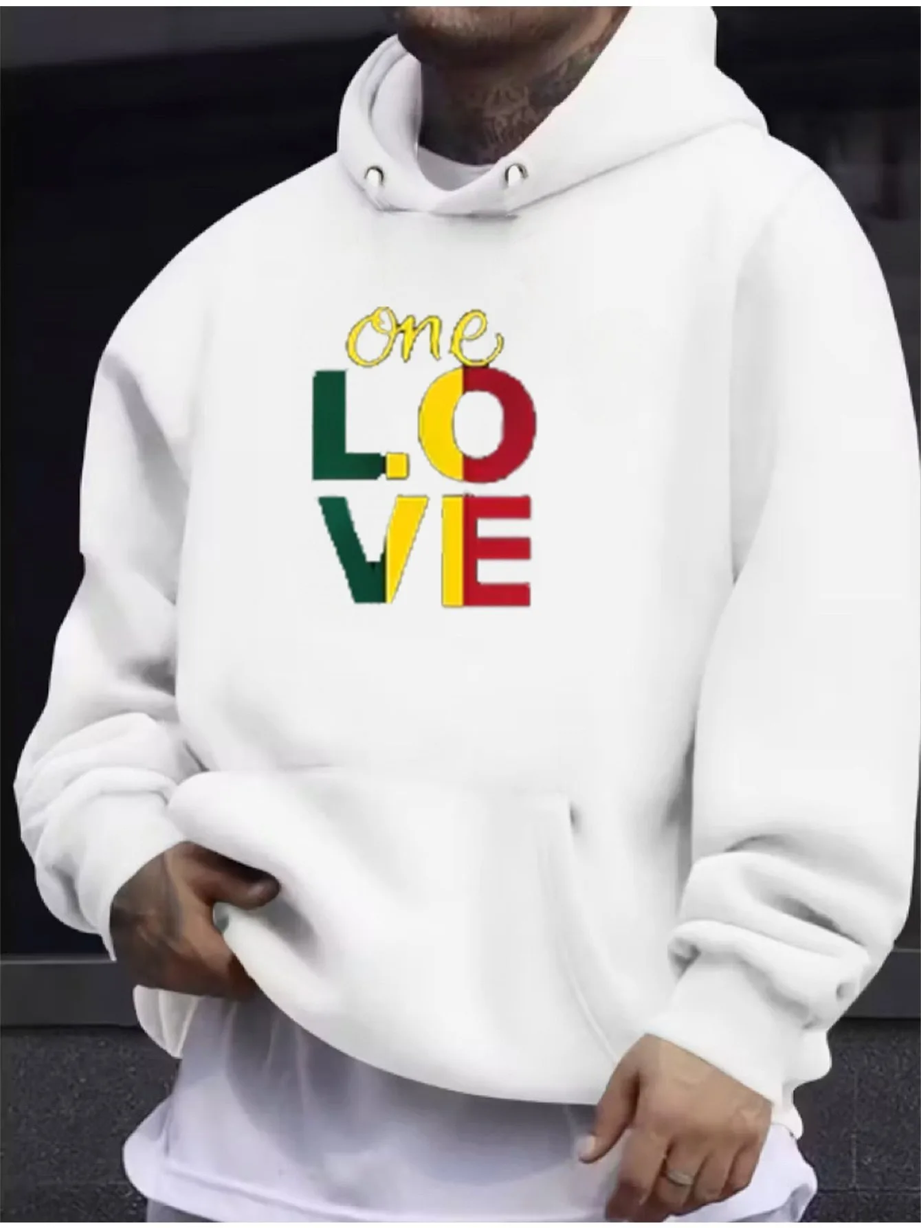 Men's Hoodie Sweater in Solid Color with Print Loose Fit for Spring, Autumn and Winter, Christmas Halloween Valentine's Thanksgiving Festive Streetwear, Soft Comfortable Versatile Casual Attire, Easy Care Machine Washable