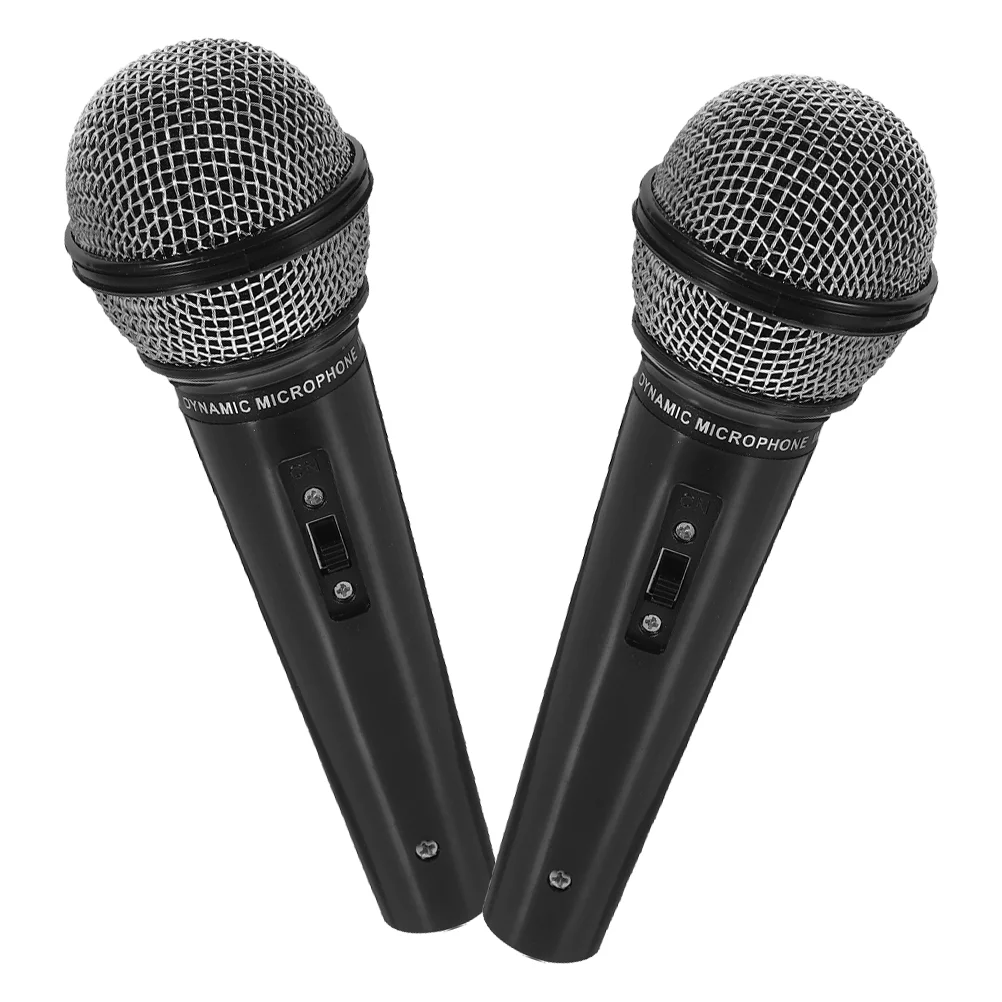 2 Pcs Children Props Microphone Kids Pretend Play Plastic Simulated Playthings Wireless Fun for Party Cosplay Children's Toy