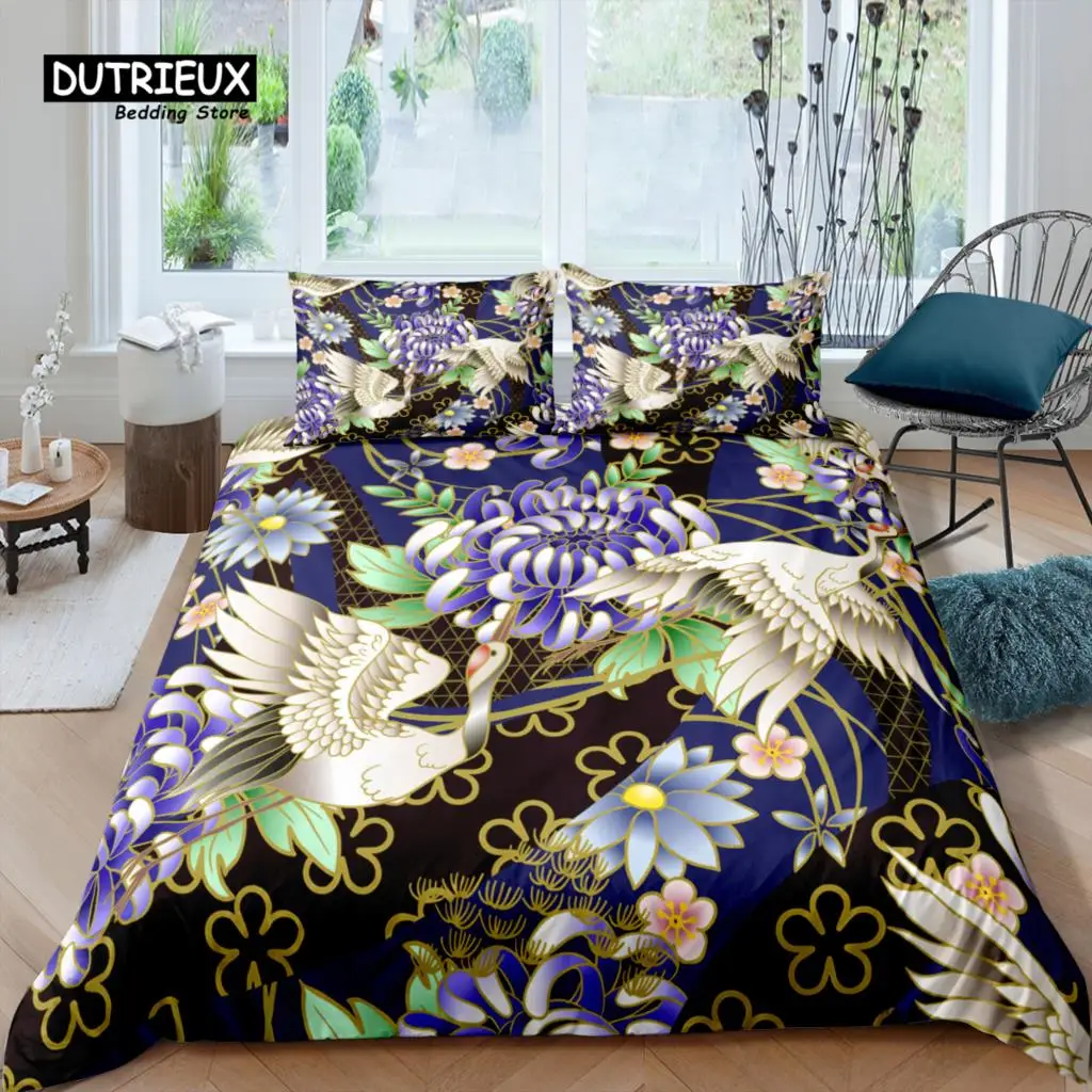 

Home Living Luxury 3D Crane Bedding Set Comfortable Duvet Cover Set Kids Bedding Set Queen and King EU/US/AU/UK Size