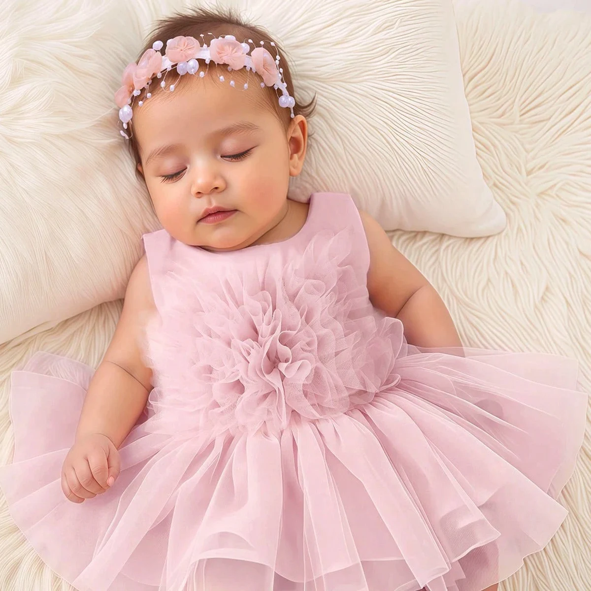 

Комплект из 2 предметов: повязка на голову с кружевными цветами и боди для фотосессии на 100-й день рождения новорожденного, реквизит для фотосессии, подарок на выписку или детский праздник