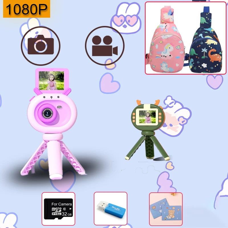 Digital Kids Camera For Girls Boys Toddler Children Toy Video Birthday Christmas Gift Toddler Teenage Presents Outdoor Pink Blue