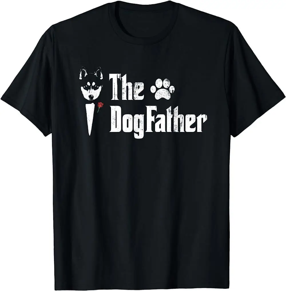 Mens The Dogfather Siberian Husky Dog Dad T-shirt Father's Day S-5XL Premium Art