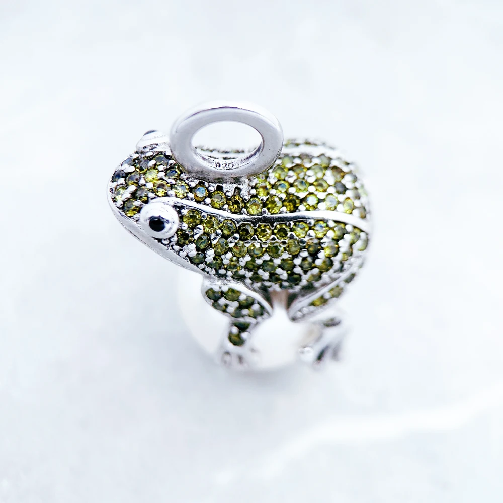 Pendant Dark Green Frog & Pearl Brand New Fashion Trendy Jewelry Europe 925 Sterling Silver Accessories Gift For Men Woman