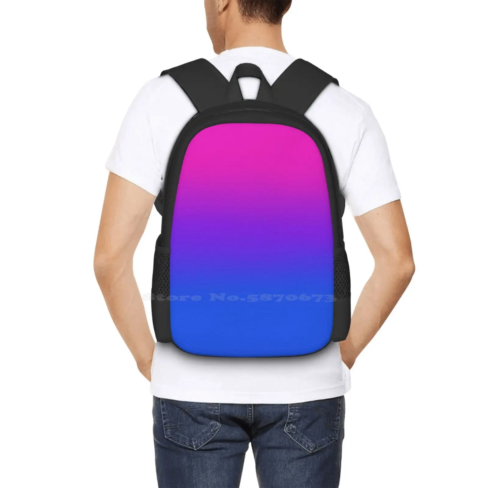 Bagpack Bi Flag com Padrão Orgulho, Mês do Orgulho Bissexual, Ombre Design