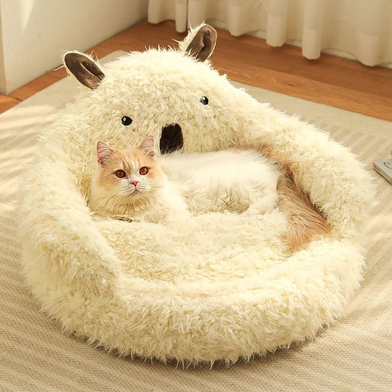 Winter Cat Bed Cushion Furry Mat Cat Plush Nest Sleeping Bed Pet Products Katzen Warm Mat Small Medium Pet Kennel Sofa Supplies