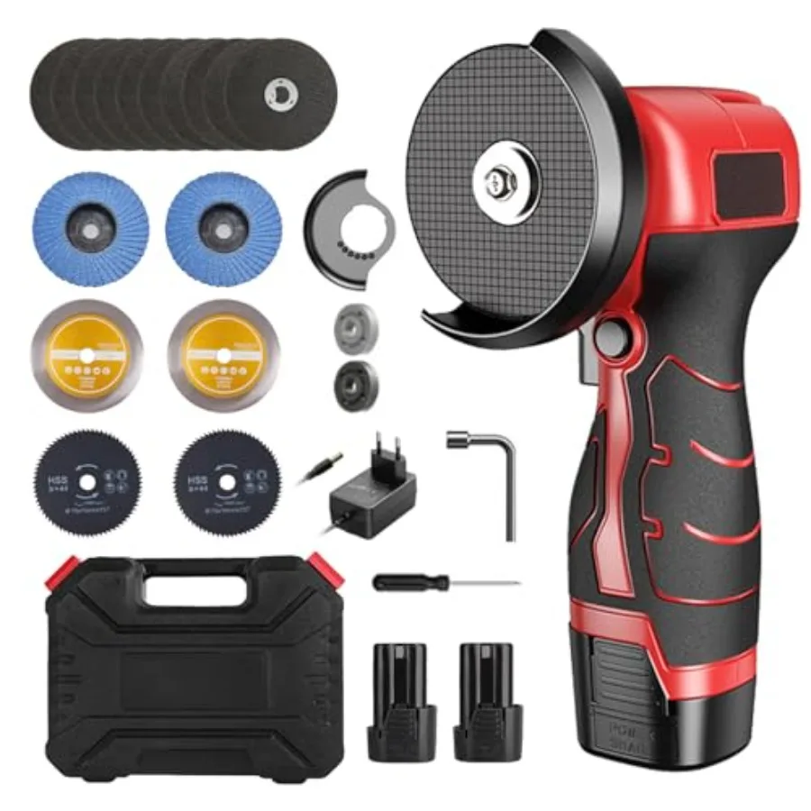 

Беспроводная угловая шлифмашина 16,8 В, 19500 об/мин, мини-углошлифмашина с защитой без инструментов для резки, шлифовки и полировки металла и дерева