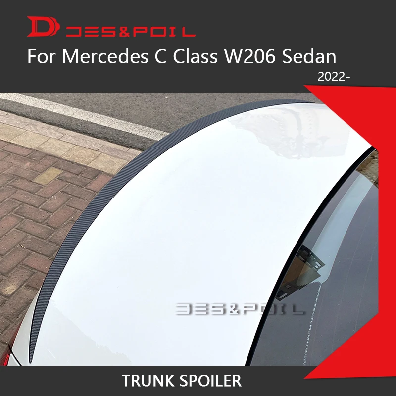 C Class W206 Trunk Rear Spoiler Wing C43 AMG Style For Mercedes Benz C200 C220 C260 C300 2022 2023 Car Styling