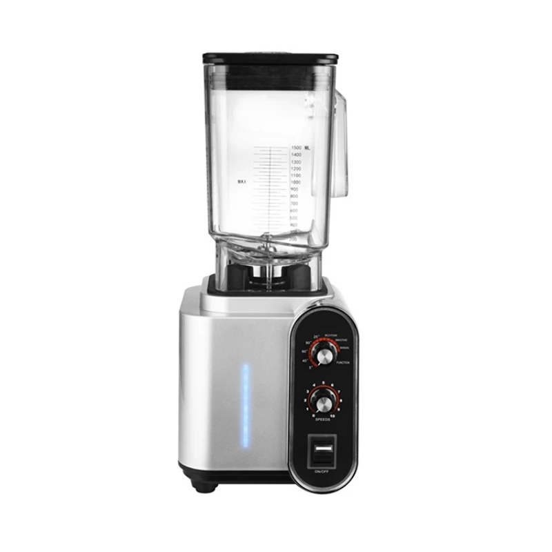 Multifunctional Heavy Duty Big Power High Speed Ice Breaking Mixer Silver Electric Juicers Blenders