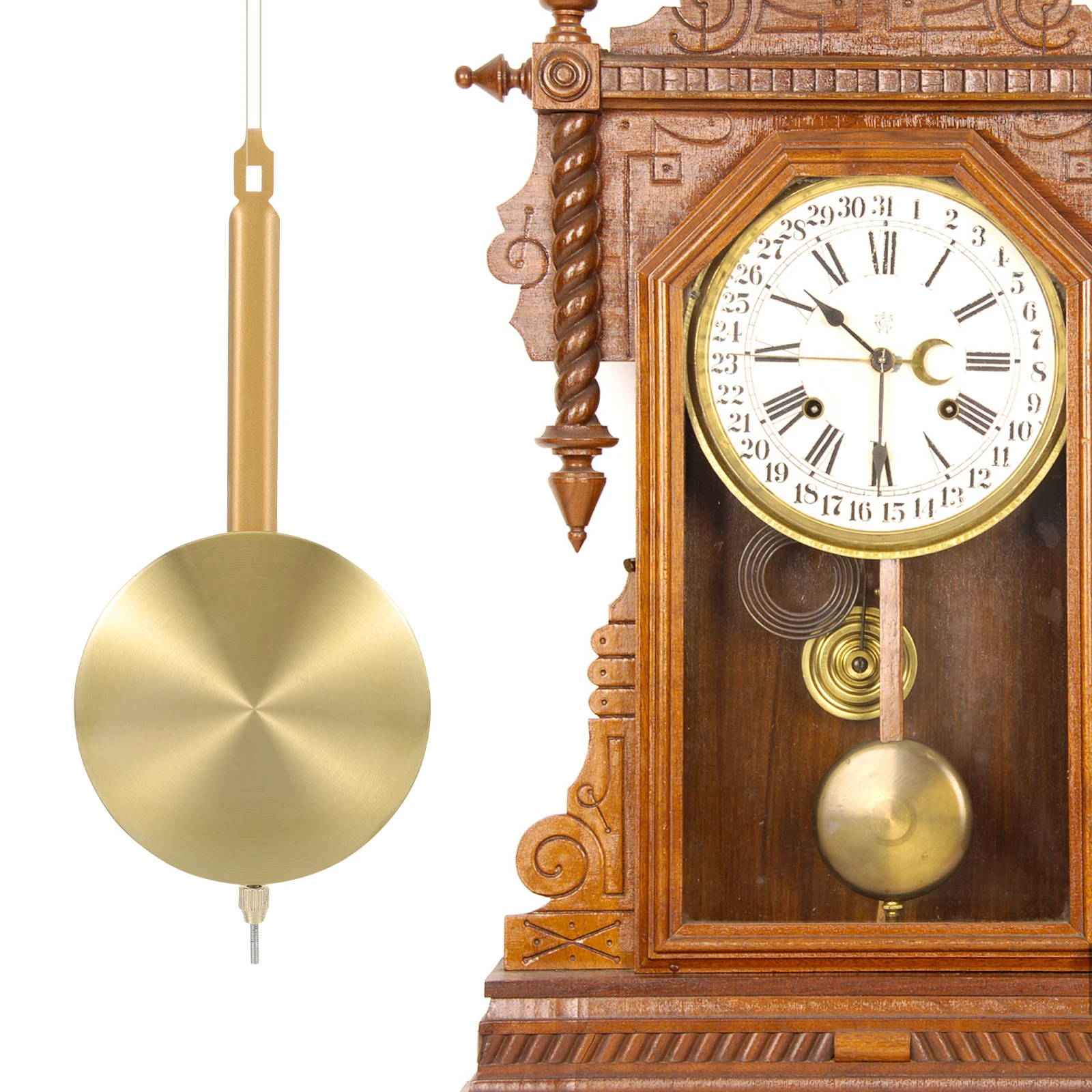 

Large Clock Pendulum Replacement Parts Golden Metal Pendulums for Wall Clocks DIY Home Decor Adjustable Floor Accessories
