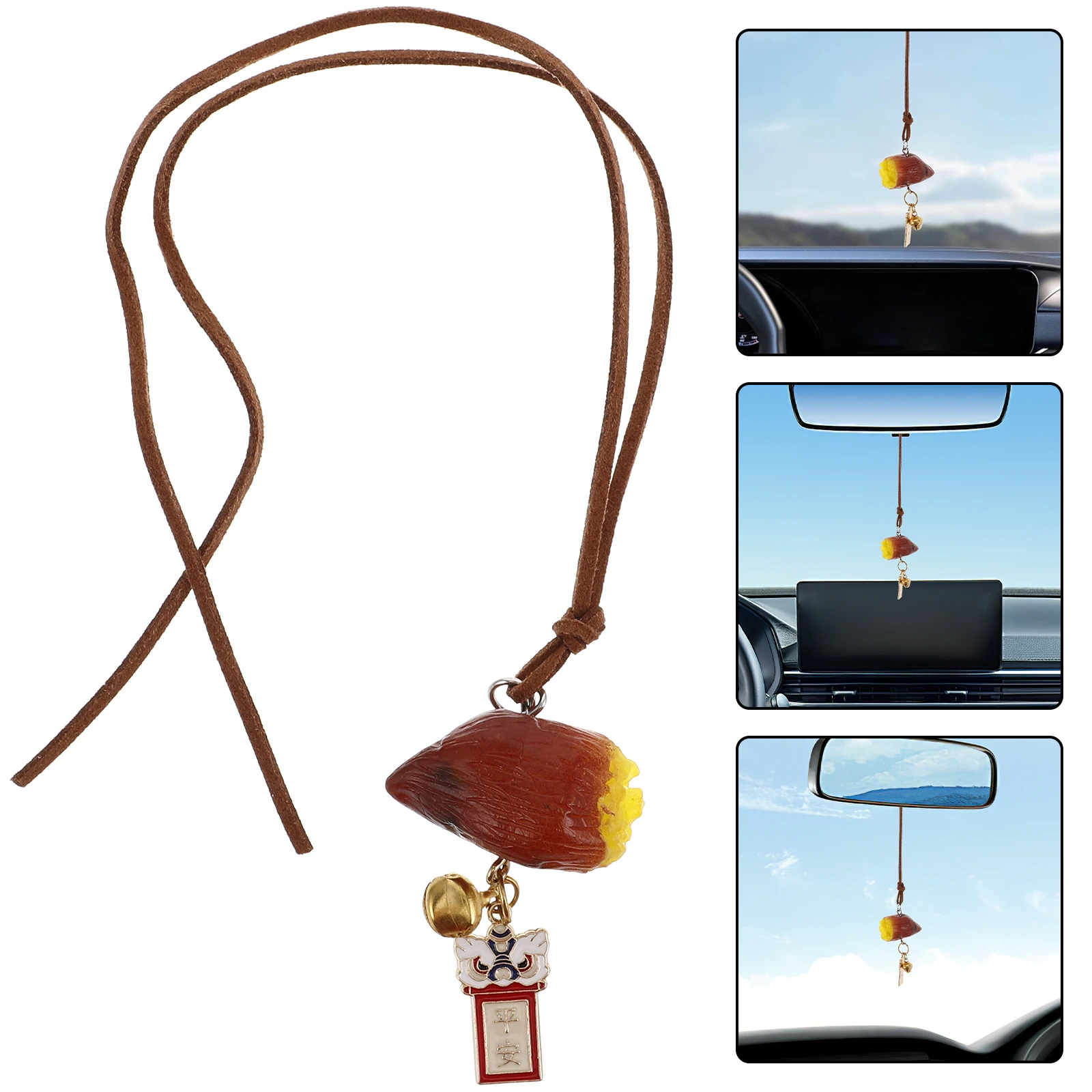 

2025 Chinese New Year Rearview Mirror Hanging Decorations Dance Pendants Traditional Blessing Charms For Car Interior