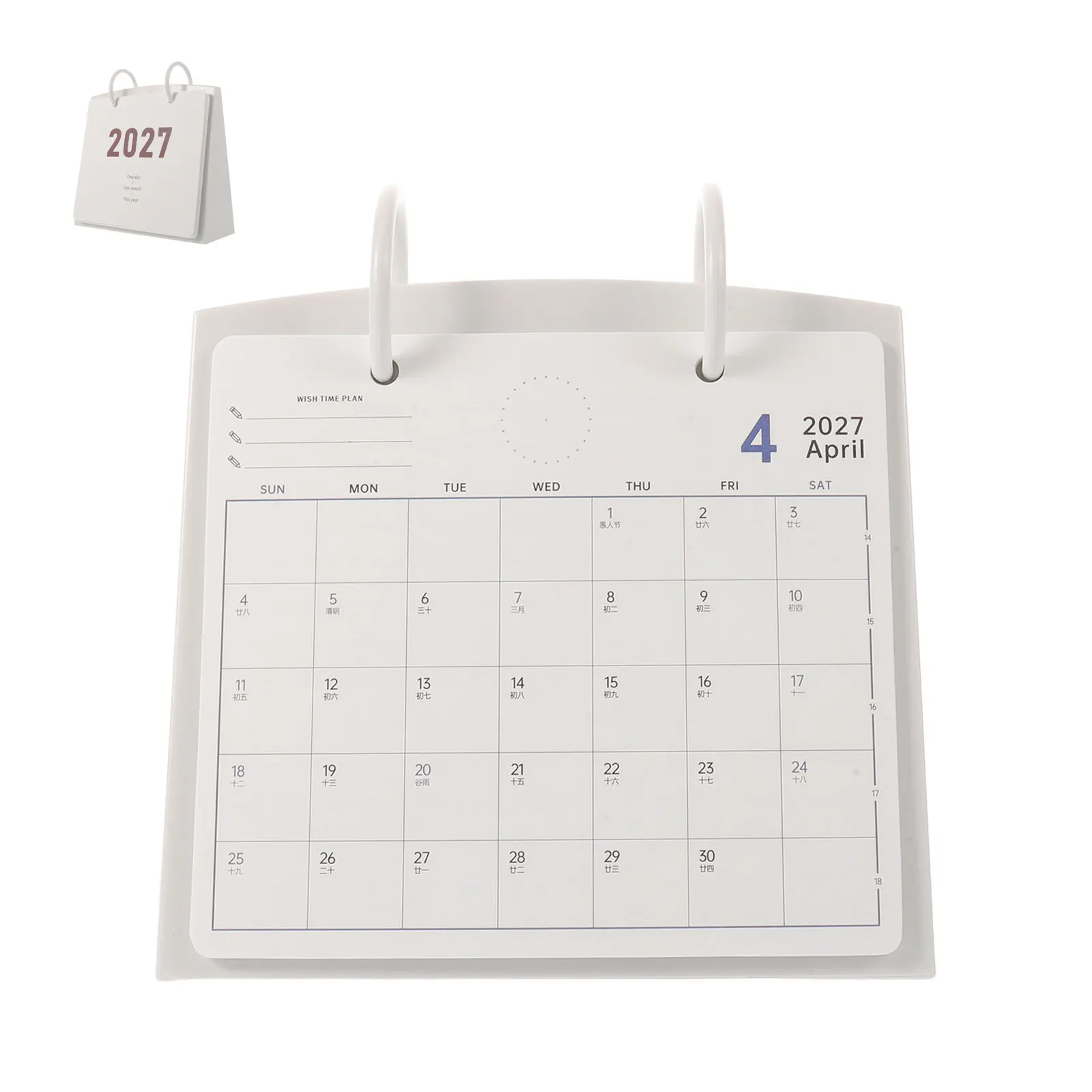 Desktop Calendar 2027 Stand Up Monthly Planner for Office Desk Memo Notes Section Sturdy Desktop Easel Calendar