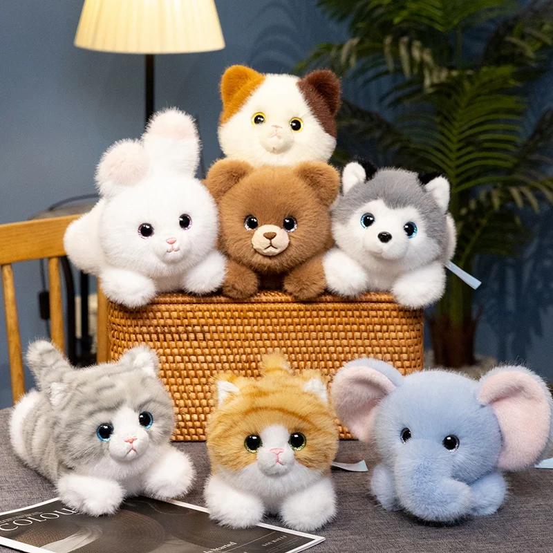 

Cute Simulated Dog Rabbit Doll Plush Toy Stuffed Soft Lifelike Animal Plush Calico cat Husky Pillow Xmas Gift Kids Birthday Gift