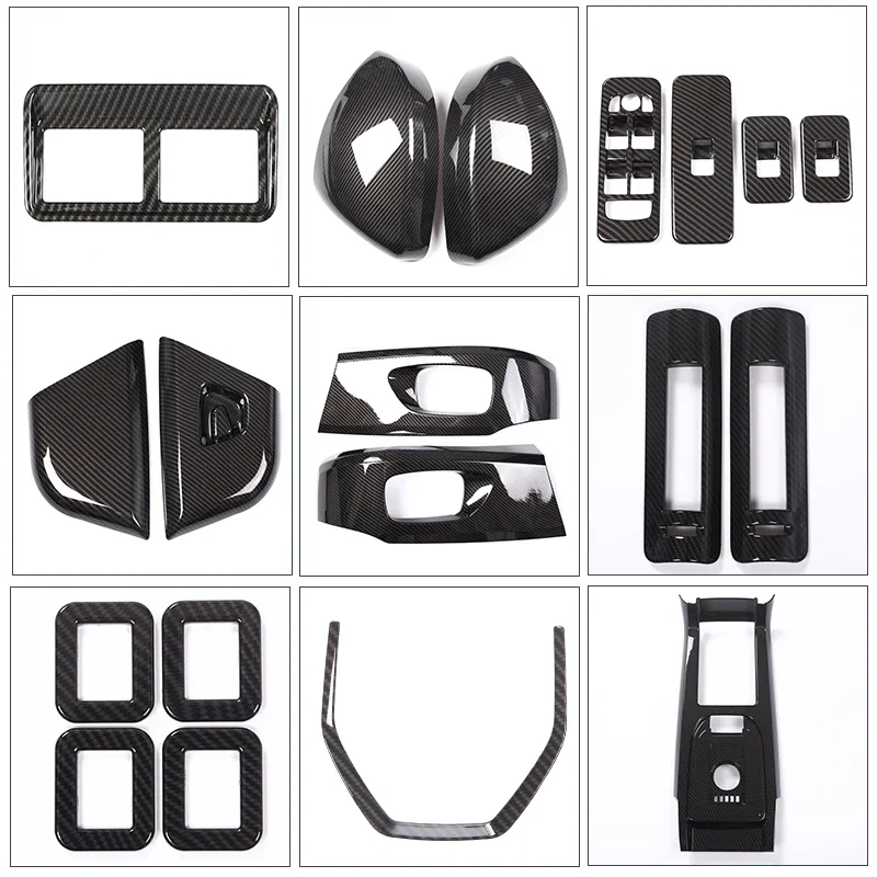 For Land Rover Discovery Sport 2015-2019 ABS Carbon Fiber Interior Steering Wheel Gear Shift Panel Decoration Cover Accessories