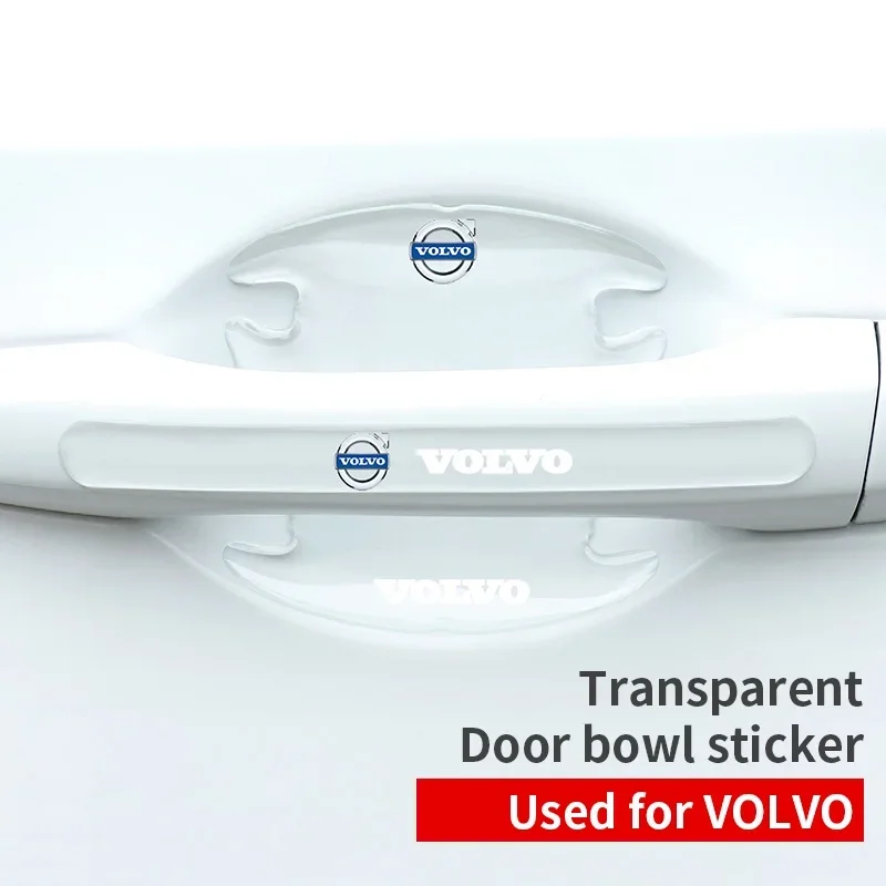 8pcs Volvo V40 Xc60 S60 S80 V60 car door bowl handle transparent sticker protective film dripping glue car accessories supplies.