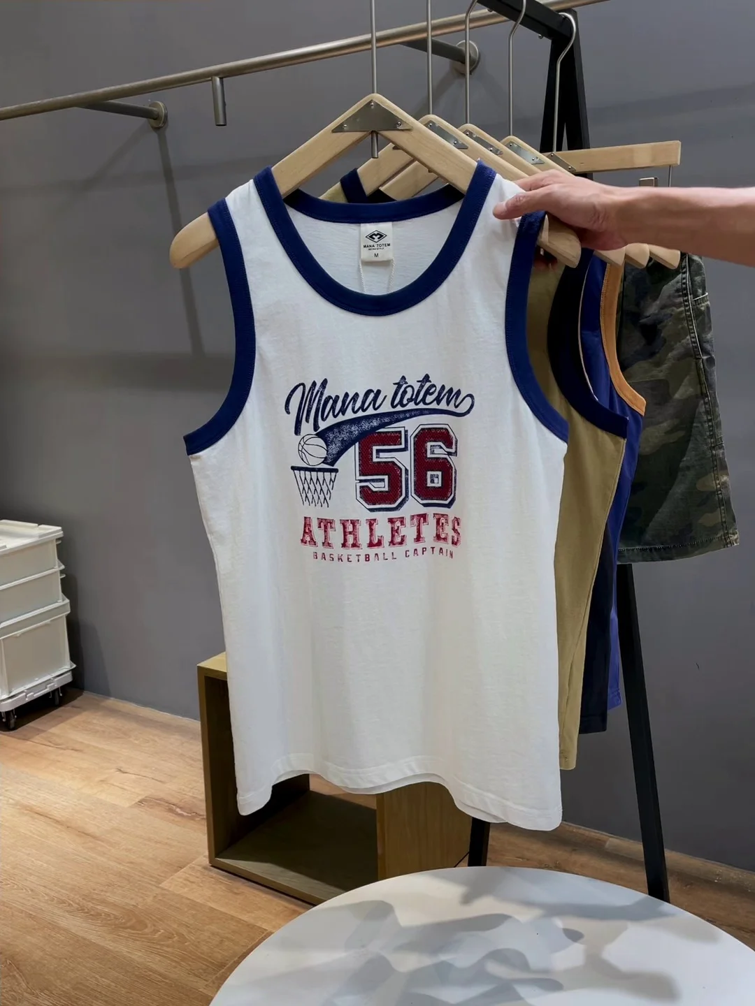 Summer Japan Retro Printed Basketball Loose Sleeveless T-shirt Tank Tops American Vintage Casual 100% Cotton Vest Tees for Men - Image 2