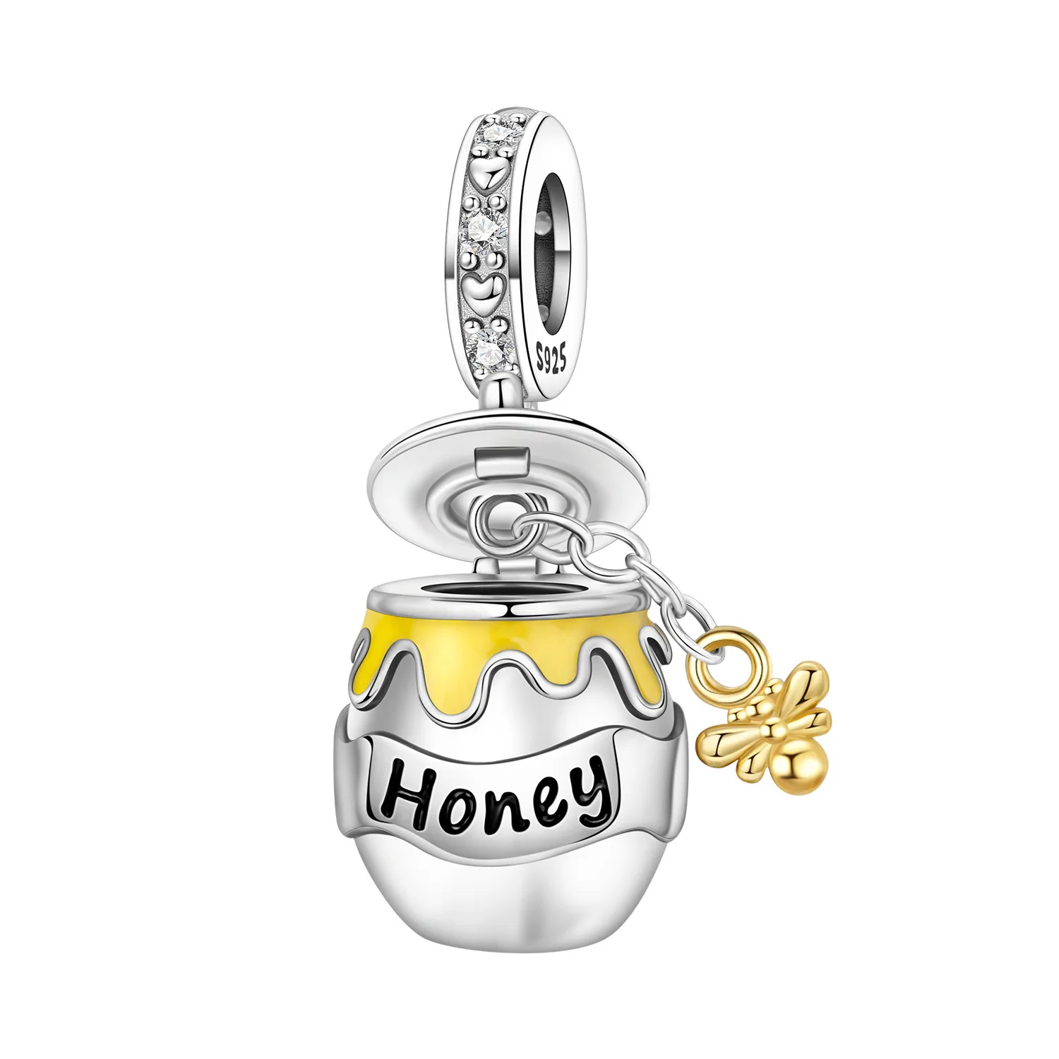 

Cycuff 925 Sterling Silver Honey Jar Beads Original Pendant Bracelet Charm Jewelry Party DIY Trendy Gifts