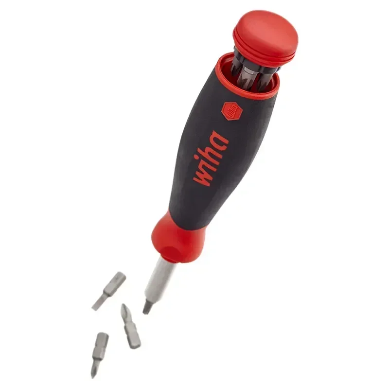 Genuine WIHA 45292 Magnetic Screwdriver with Bit Magazine Mixed with 8 Bits 1/4