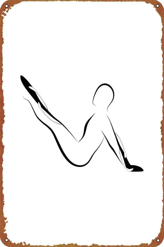 Abstract Pilates pose physical culture Poster Sign Metal Tin Sign Wall Art Decor - Retro Sign for Home Decor Gifts - 8x12 I sign