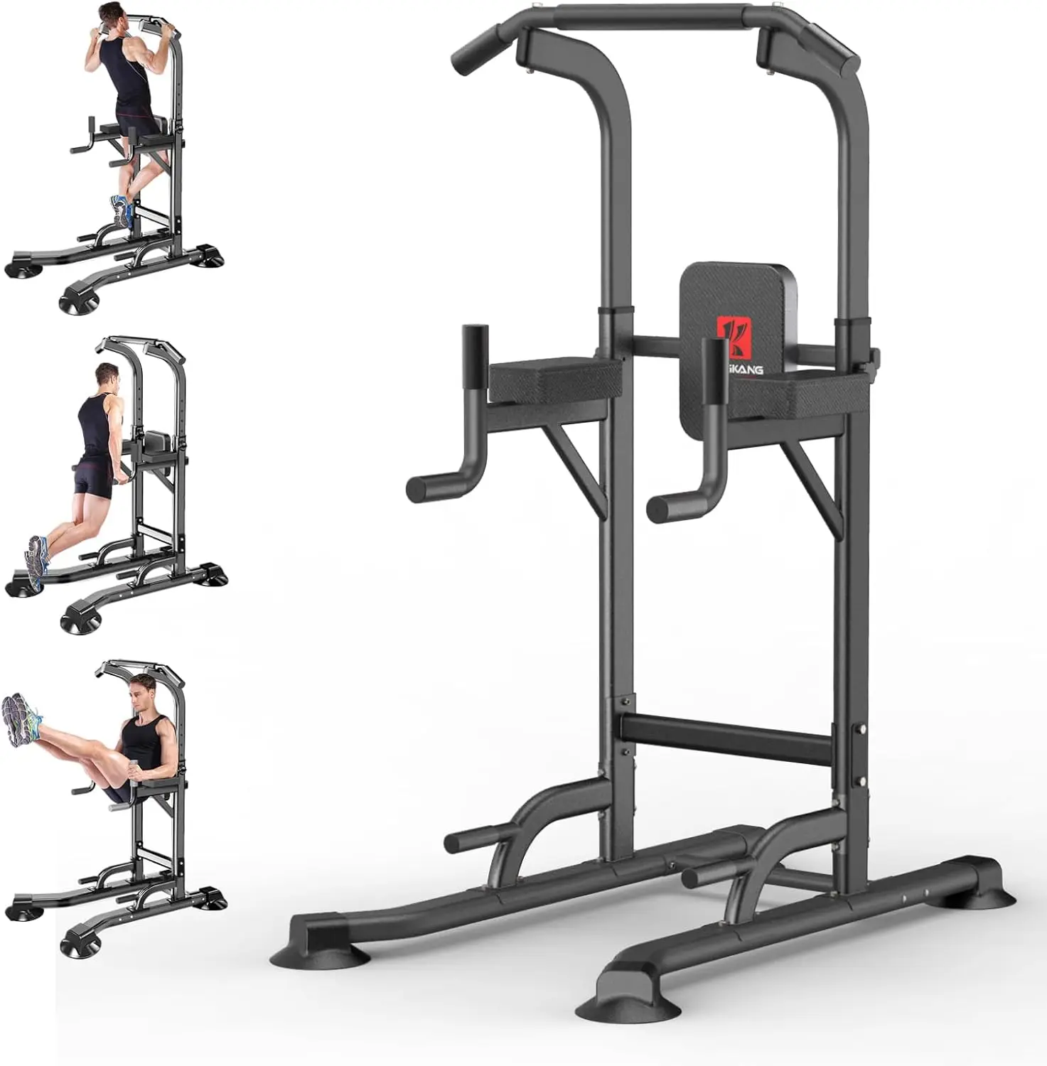 Home Gym Pull Up Dip Station Strength Training Power Tower Adjustable Height