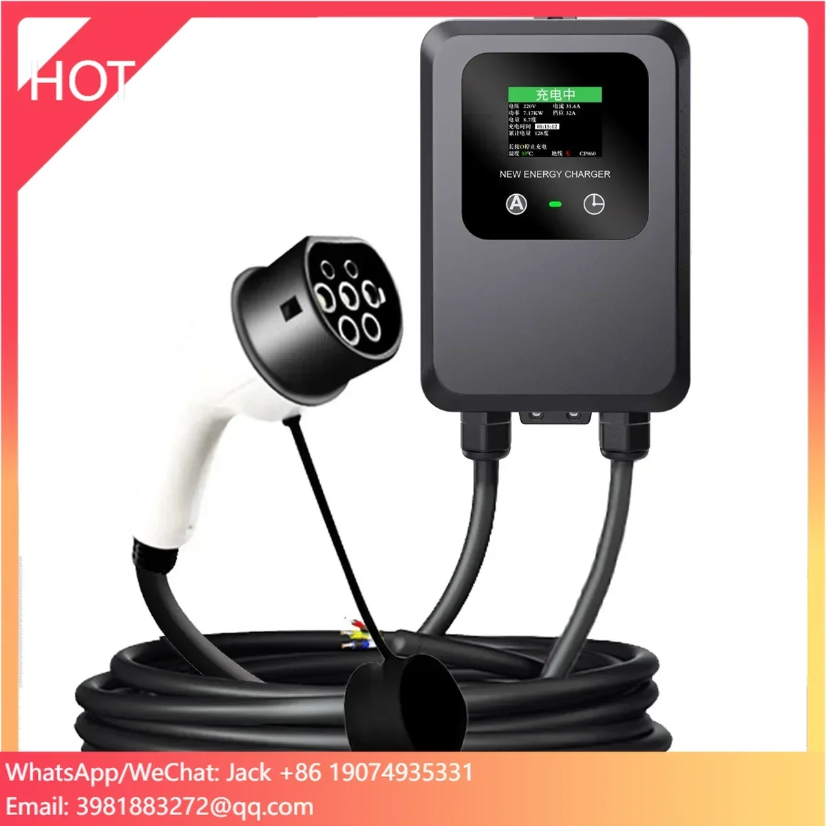 Type2 European Standard 22KW AC Wall-mounted Charging Pile New Energy Electric Vehicles GBT British Australian Wallbox 16A