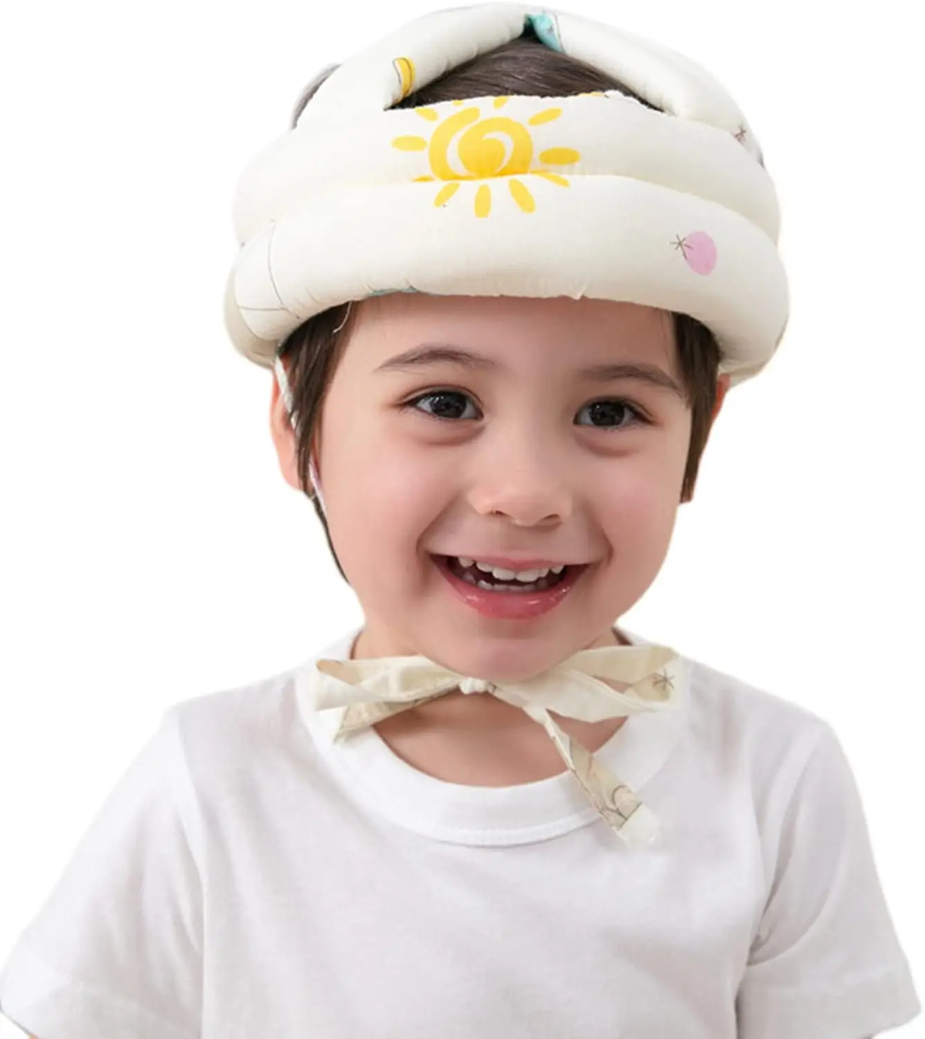 Infant Baby Soft No Bumps Head Protective Hat Adjustable Head Cushion Bumper Bonnet for Crawling Walking