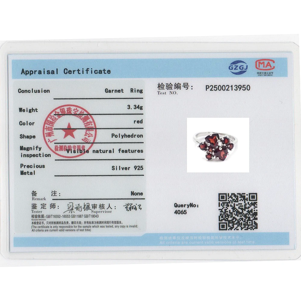 TBJ, Elegant 925 sterling silver women's ring natural red garnet Mozambique gemstones fine jewelry for engagement and party wear