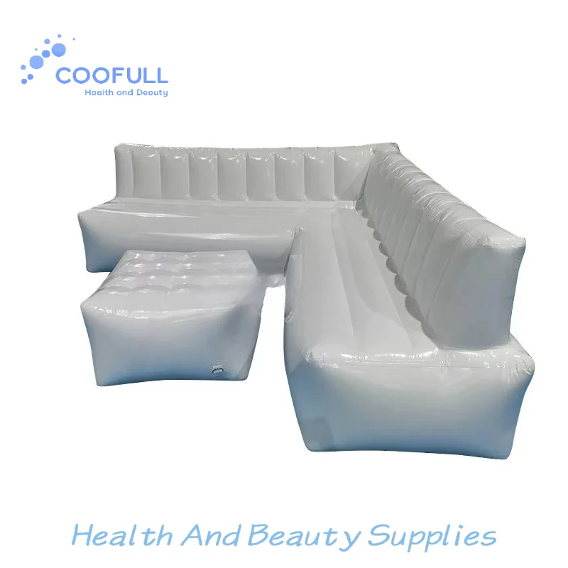 Coofull Inflatable Right Angle Sofa, Inflatable Beach Sofa Furniture, Inflatable Sofa for Home Party Nightclub