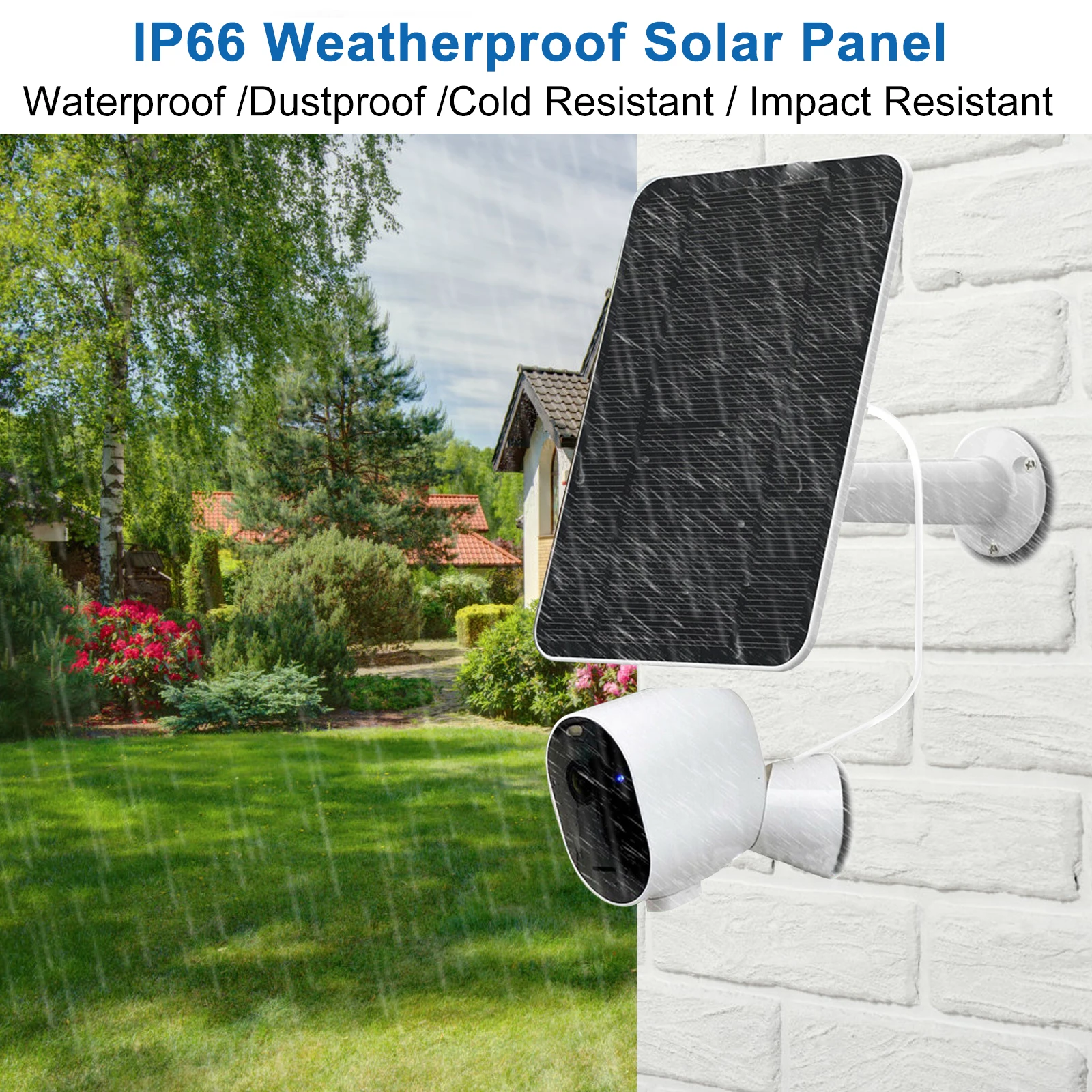 5V 5W Solar Panel for Nest Camera (Battery), Power your Camera Indoor/Outdoor Continuous 5W Solar Panel for Yard, Garden