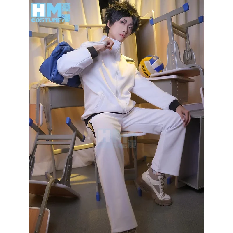 High Quality Haiky Anime Kotaro Bokuto Akaashi Keiji Cosplay Costume Fukurodani High School Uniform Embroidery Tracksuit