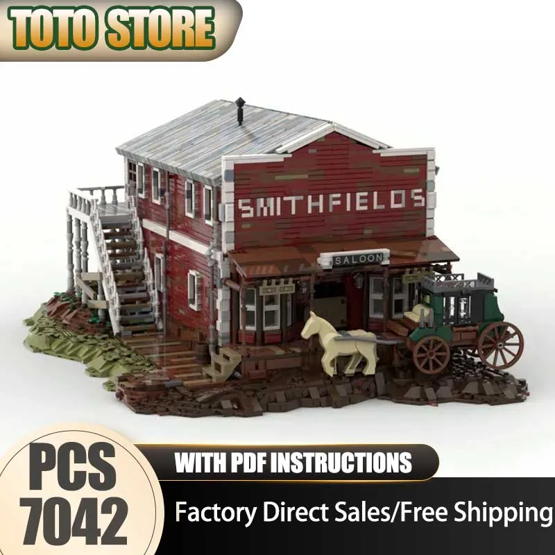 

Moc Building Bricks Red Dead Redemption Model Building Technology Modular City Street View Model Blocks Construstion Toy Gifts