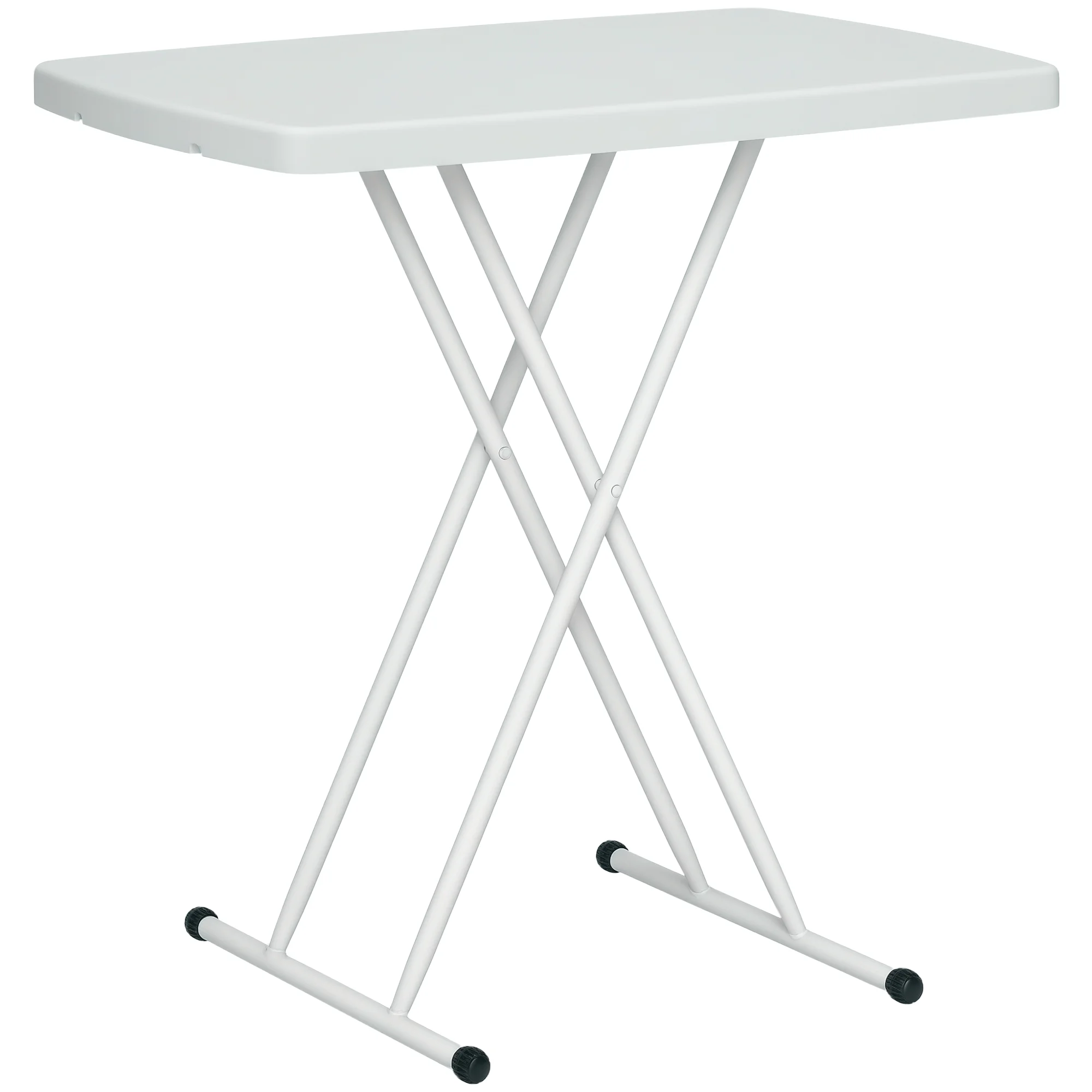 Mesa de Bistro Portátil de Plástico y Metal para Exteriores, 60 cm, Blanca, Ideal para Jardín y Terraza
