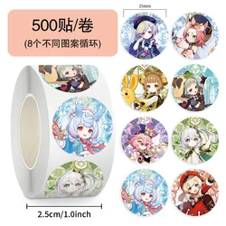 500pcs/Roll Cartoon Genshin Impact Little Loli Sealing Sticker DIY PVC Laptop Decals Decoration Stiker Reward Gift Toys