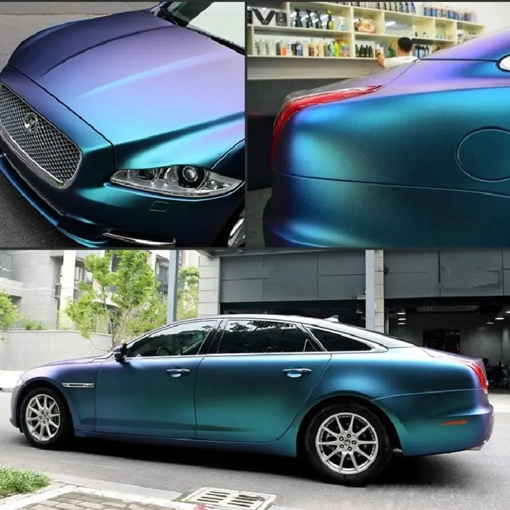 50*150 Charm Purple Blue Color-Changing Car Body Film Electro Coating Car Vinyl Wrap Glossy Matt Car Styling Stickers