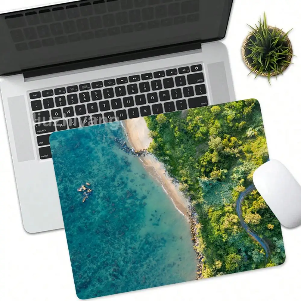 

Коврик для мыши с пейзажем прибрежной зоны, 40x45 см, большой квадратный, для компьютера, офиса, игр, настольный, резиновый, противоскользящий, для ноутбука, маленький настольный коврик