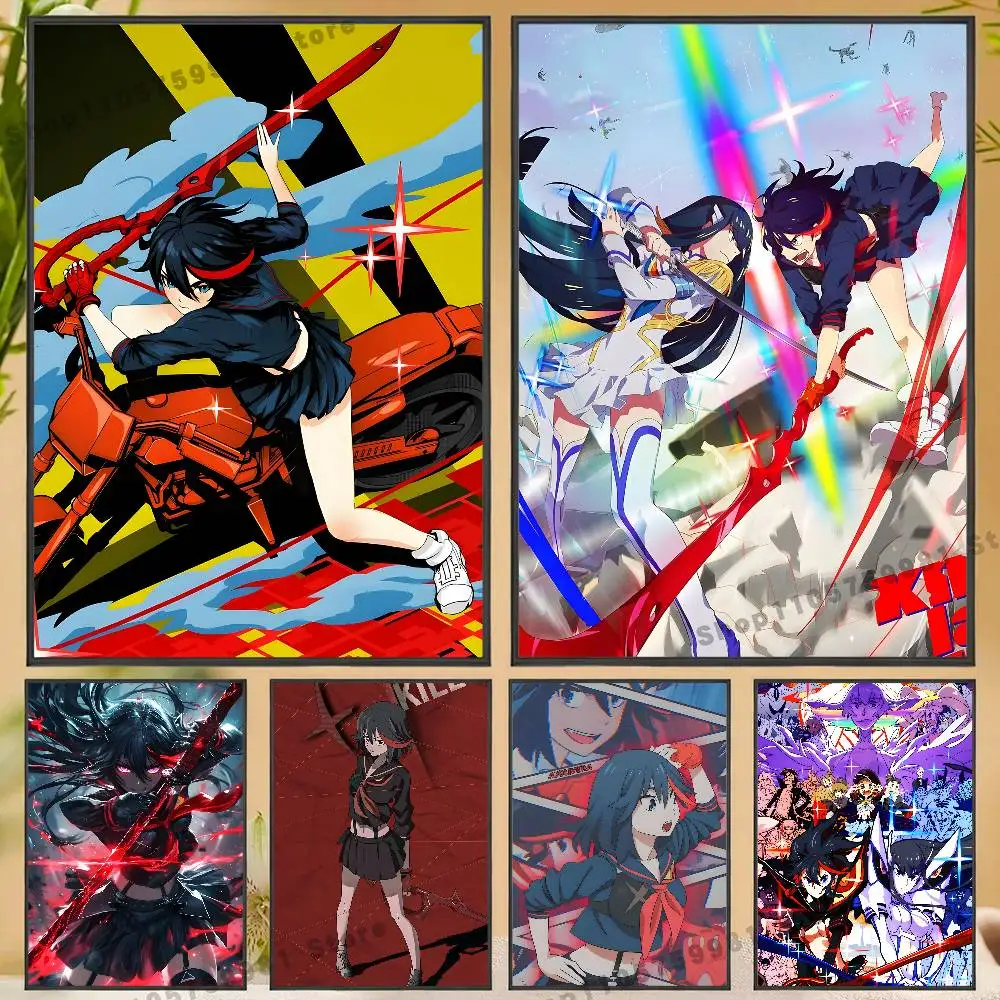 Anime R-Ryuko Matoi Kill Poster Sticker Classic Art Painting for Home Bedroom Cafe Office Wall Decor