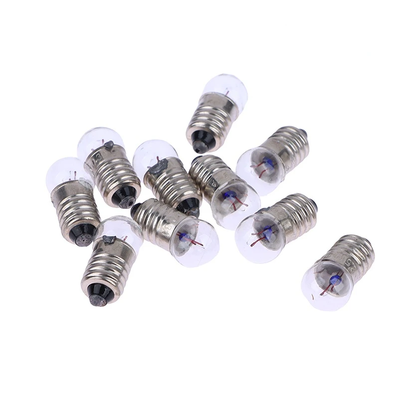 10Pcs Miniature Round 1.5V 2.5V 3.8V Small Light Bulb For Student Experiment Small Light Bulbs Flashlight Bulb Beads