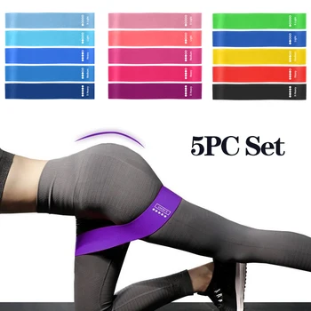5 pçs/set yoga resistência faixas de borracha musculação faixas elásticas pilates ginásio treino bandas expansor cinto equipamentos fitness rosa