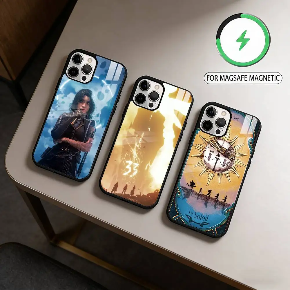 

C-Clair Obscur Expedition 33 Magnetic For Magsafe Wireless Charging Phone Case For iPhone17,16,15,14,13,12,11 Plus,Pro Max