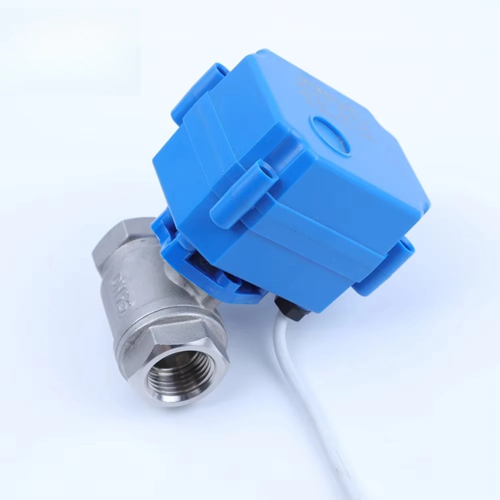 Logo 304 Stainless Steel Electric Water Valve Small 2 Inch 12v 2 Way Double Threaded Actuator Ball Valve