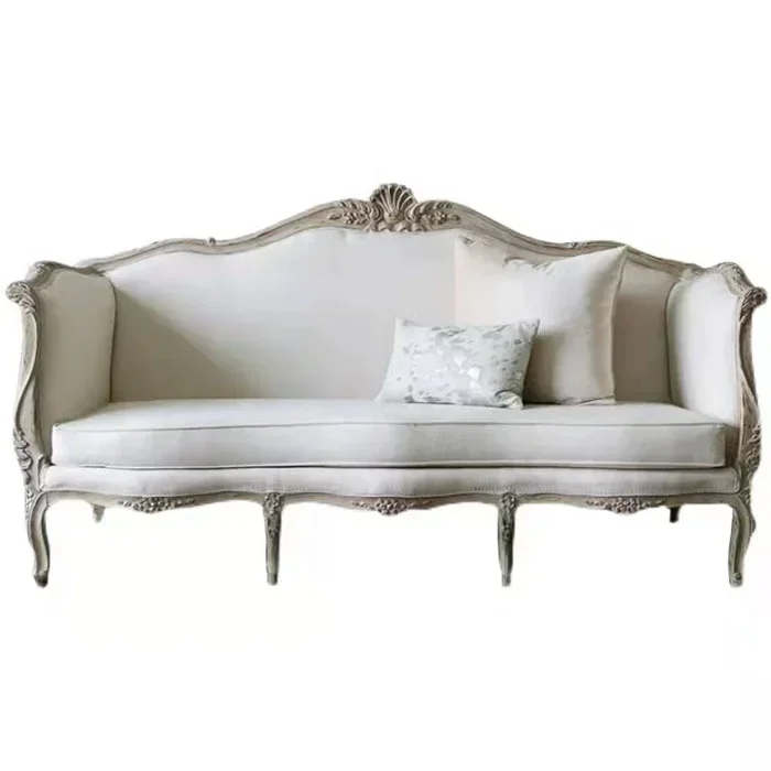 

French antique lounge living room furniture wooden 2/3 seater wedding sofa couch