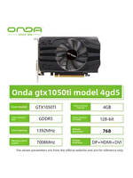 Onda GTX1050TI 4GB GDDR5 benchmark desktop computer 2K gaming discrete graphics card 128-bit 9CM large-diameter fan