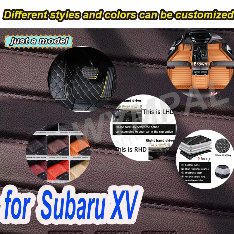 

LUXURY Car Mats For Subaru XV Crosstrek GP 2013~2017 Leather Floor Mat Carpets Rugs Protective Pad