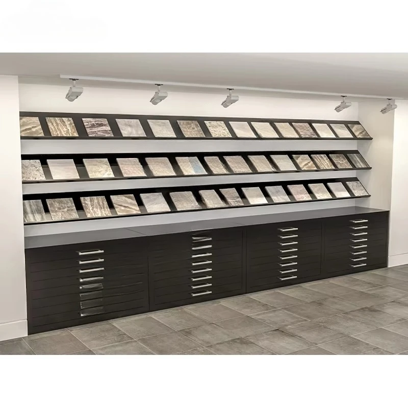 &c Custom Eco-Friendly for Water Resistant Drawer Display Racks for Tiles Stones Customizable Size Color Freestanding Tile