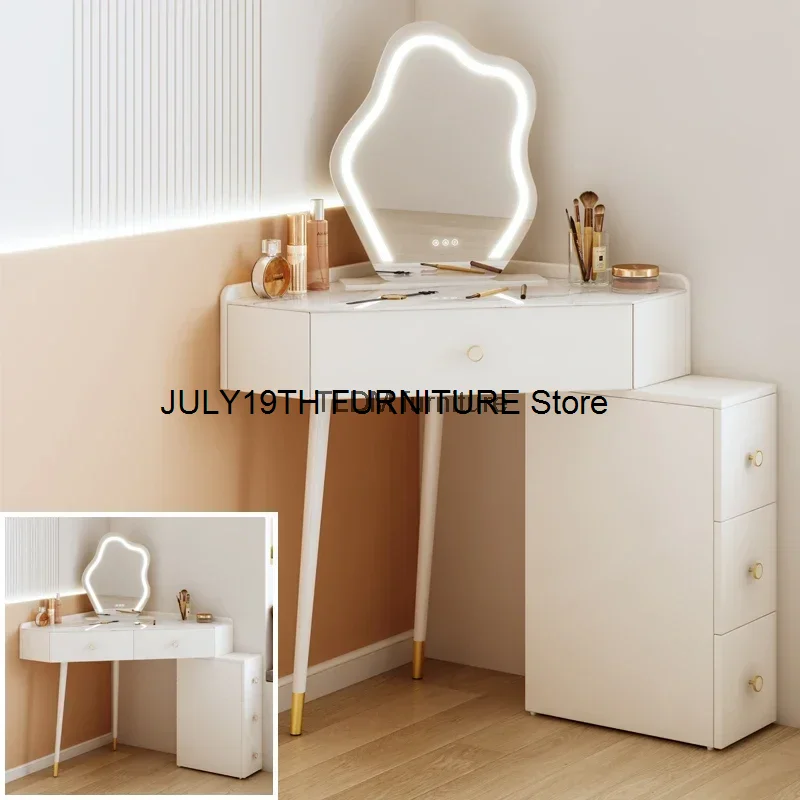 Italian Storage Dressing Table Light Nordic Style European Lacquer Dressing Table Container Multifunctional Coiffeuse Home Decor