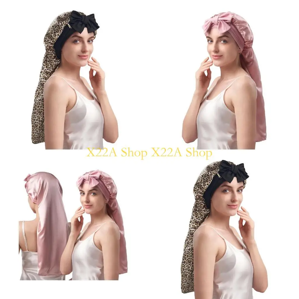 Unique Fashion Silk Bonnet Sleep Headwrap Silk Night Hat for Curly, Straight Hair