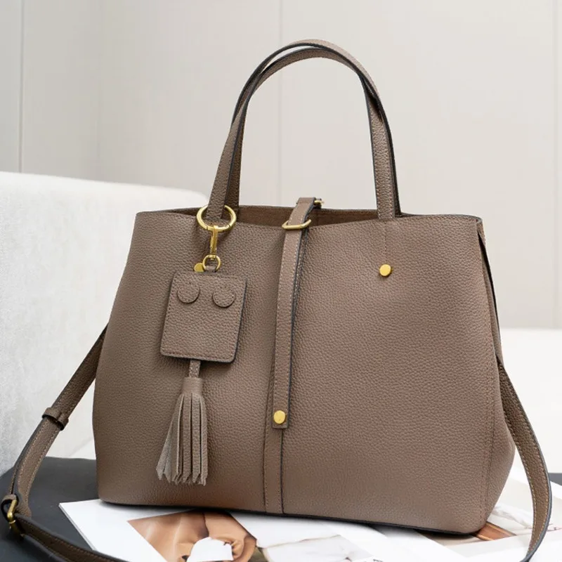 Sac fourre-tout à bandoulière pour femme, cuir véritable, couche de tête en cuir de vachette, sous les bras polyvalents, grande capacité, rétro, initié, nouveau style, Y2k